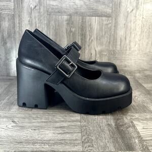 Madden Girl Black Chunky Mary Jane Heels